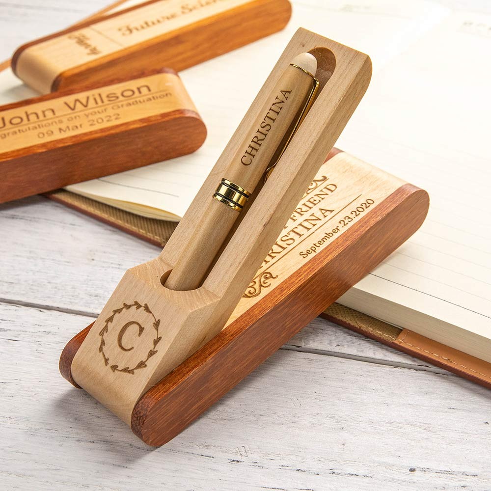  Custom Engraved Wooden Pen & Case Set Gifts for Lawyers