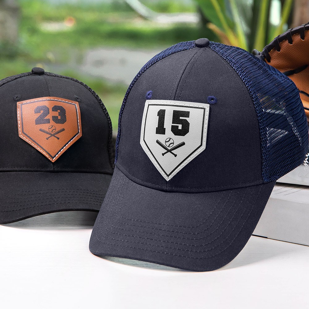 Personalized Player Number Leather Patch Hat