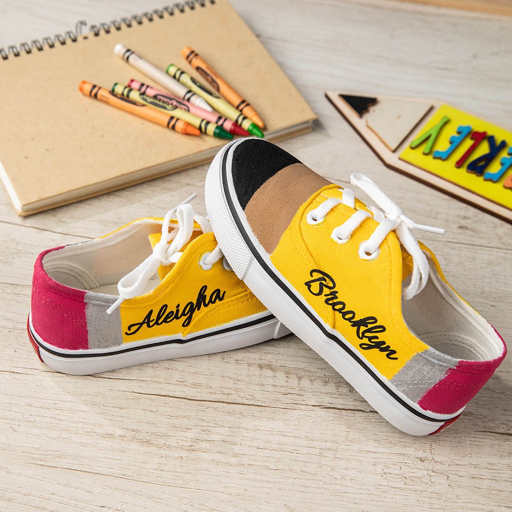 Chaussures de professeur personnalisées pour la rentrée scolaire, baskets pour étudiants de style crayon, cadeau pour enfants/enseignants