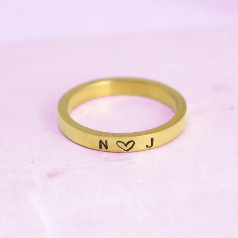 heart with initial ring
