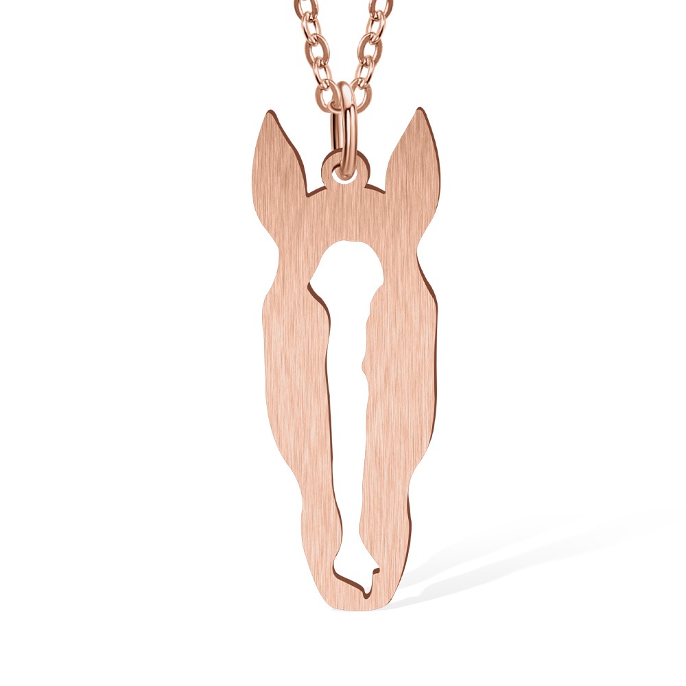 Custom Horse Necklace with Horse Head Silhouette