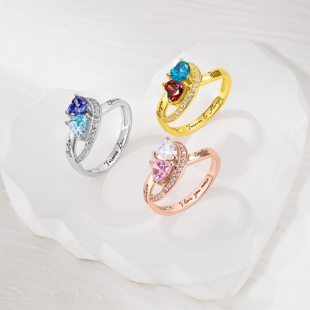 thumbnail image 2 of 925 Sterling Silver Custom Mother Name Ring With 1-8 Birthstones 2 of 12