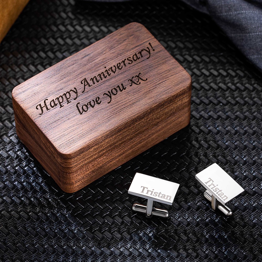 Engraved Cufflinks with Box