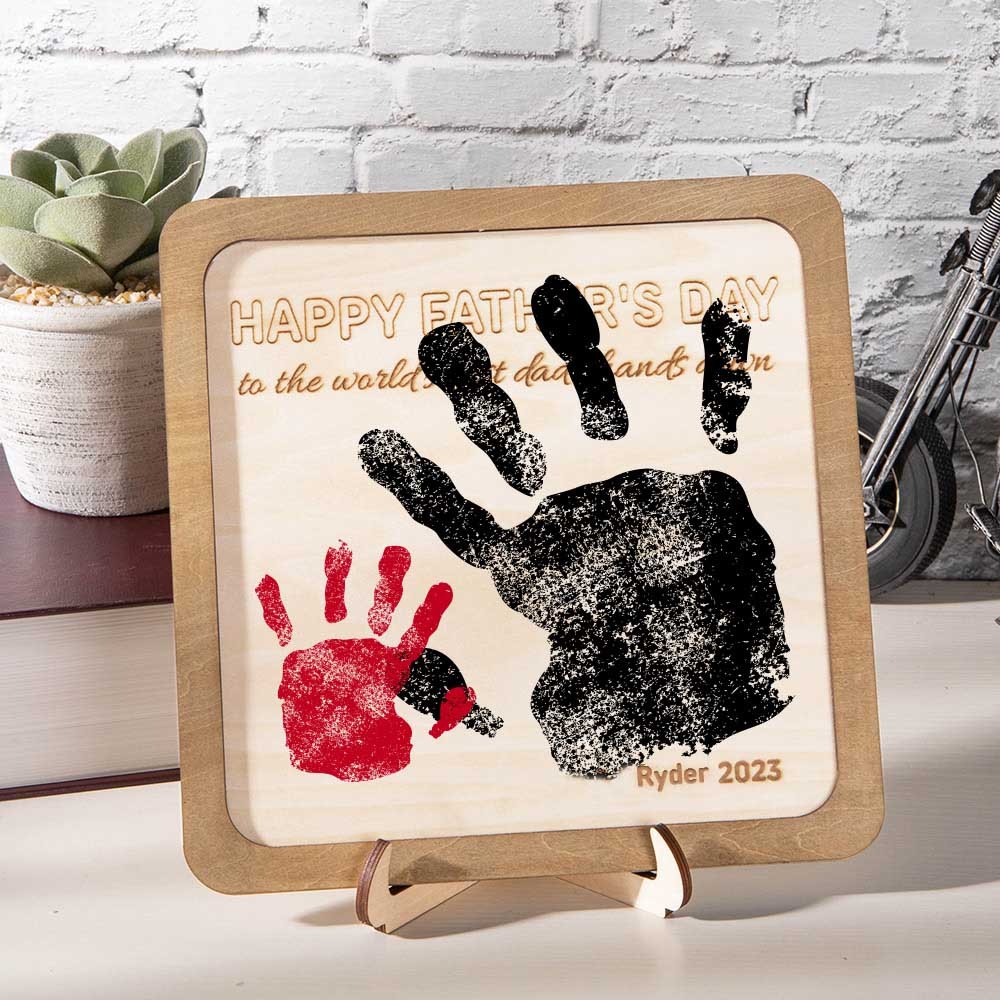 Custom Kids Paint Kit Ornament, Kids Paint Kit Art, Handprint Fathers Day Gift, Father's Day Gifts, Gift for Him/Dad