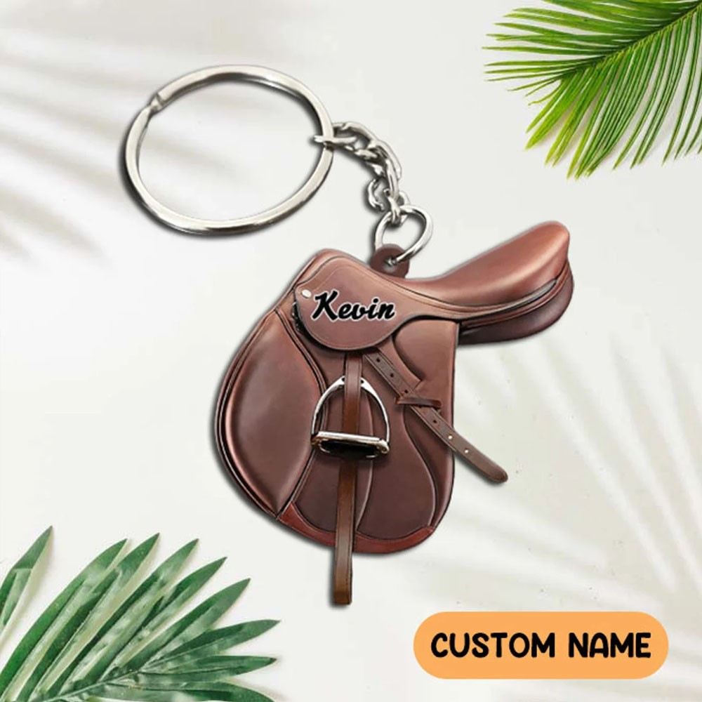 custom saddle keychain
