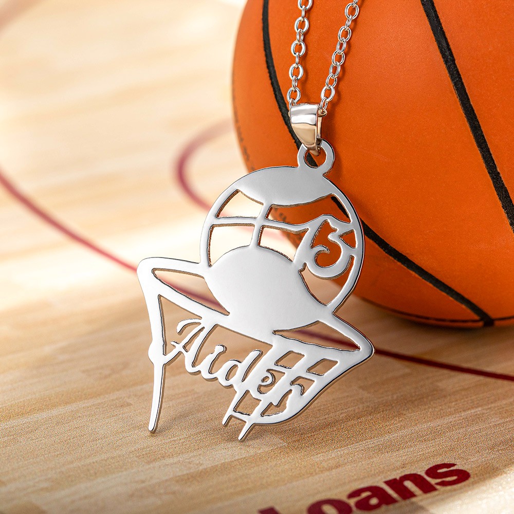 Personalized Necklace Sports Pendant Neck Ornament Basketball Hoop Necklace  for Boys - Walmart.com