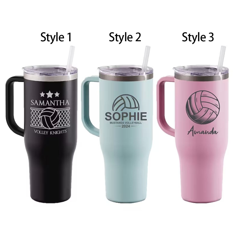 Volleyball Tumblers, Sports Mugs with Handle, Volleyball Team Gifts, Beach Volleyball Tumblers, Volleyball Player Gifts, Indoor Volley