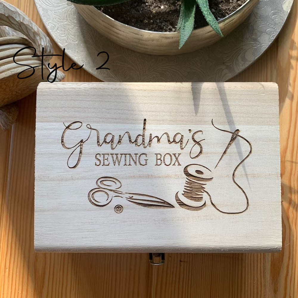 Personalized Wooden Crochet Hook Storage Box with Hinged Lid and Metal Fastening, Mother's Day Gift