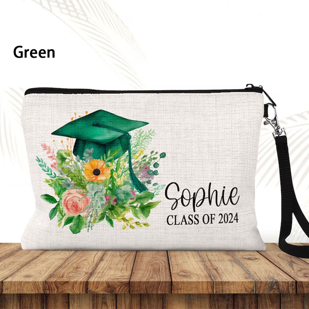 Graduation Personalized Makeup Bag, Graduation Gifts Cosmetic Bag, Toiletry Bag, Device Bag, Graduation Gift Make-Up Bag Handle