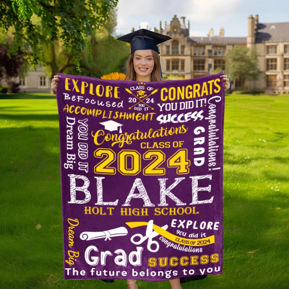 Collage graduation blanket