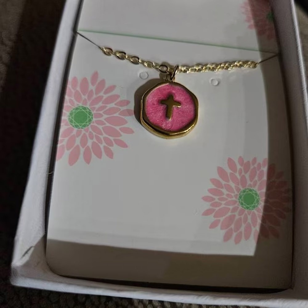Colorful Kids Cross Necklace, Cross Pendant Jewelry, Religious Jewelry, Gift for Her, Gift for Child