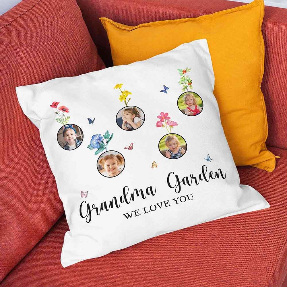 Personalized Birth Month Flower Pillow, Birth Month Flower Pillow, Grandmas Garden Pillow, Birth Flower Gift, Mothers Day Gift, Grandma Gift