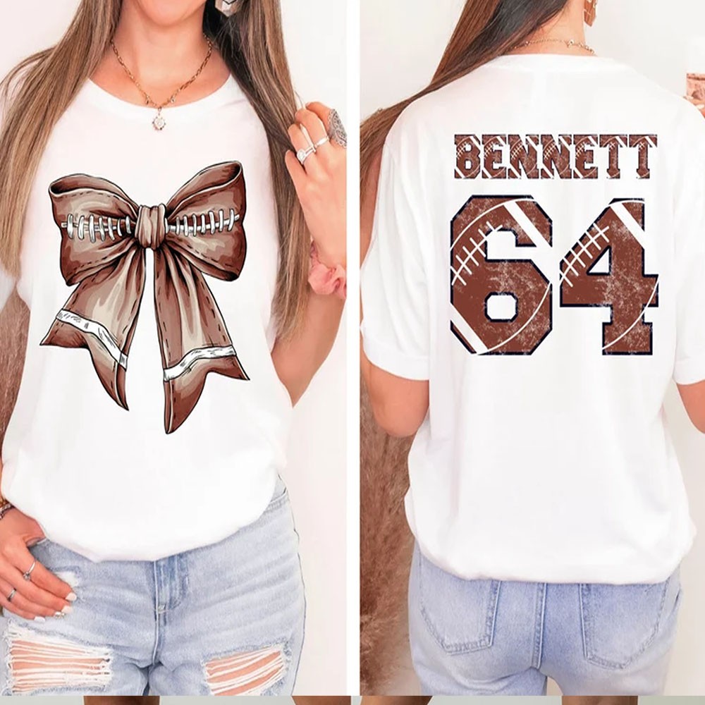 Comfort Colors Cute Football Mama Shirt, Gift For Football Mom, Football Lover Tee with bows, Football Season Mom Gift, Team Player Jersey