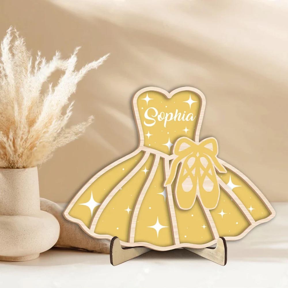 Personalized Ballet Wooden Plaque, Custom Name Wooden Sign, Ballet Dance Wood Sign, Sport Gift for Ballet Dancer/Daughter/Sister/Girl