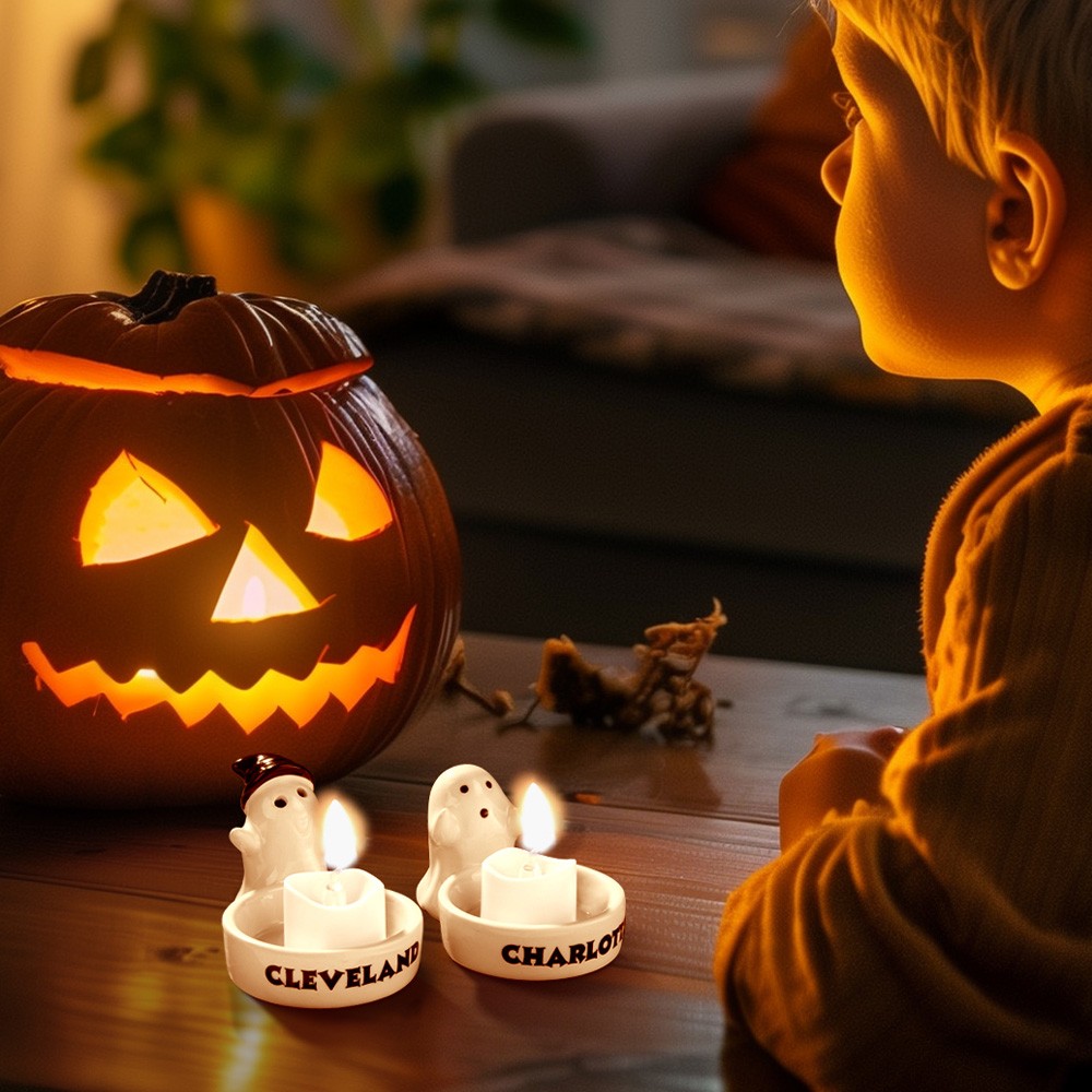 customized cute ghost candle holders