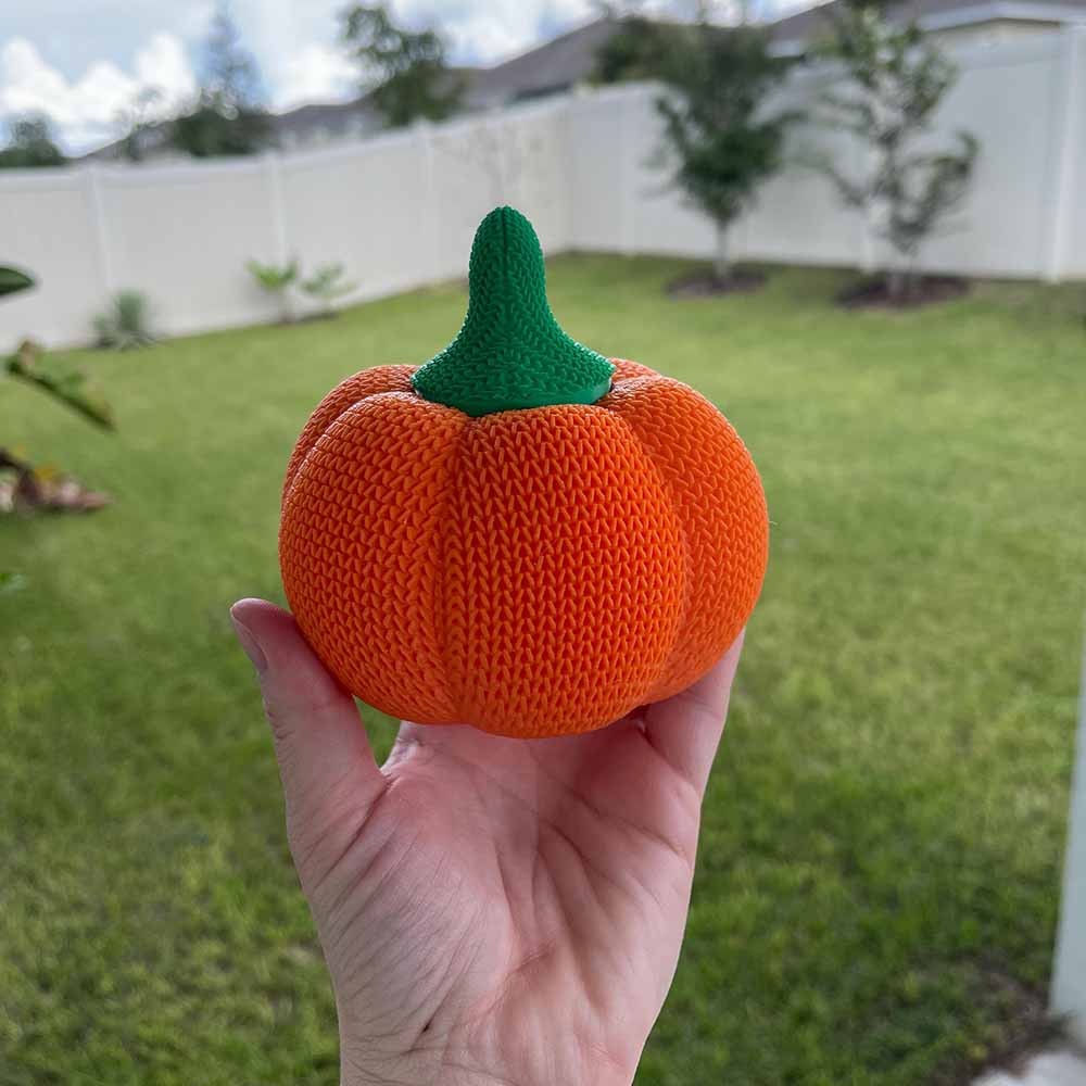 Multi-color Knitted Pumpkin Tea Light Holder, 3D Print Home Decor, Gift for Her/Him