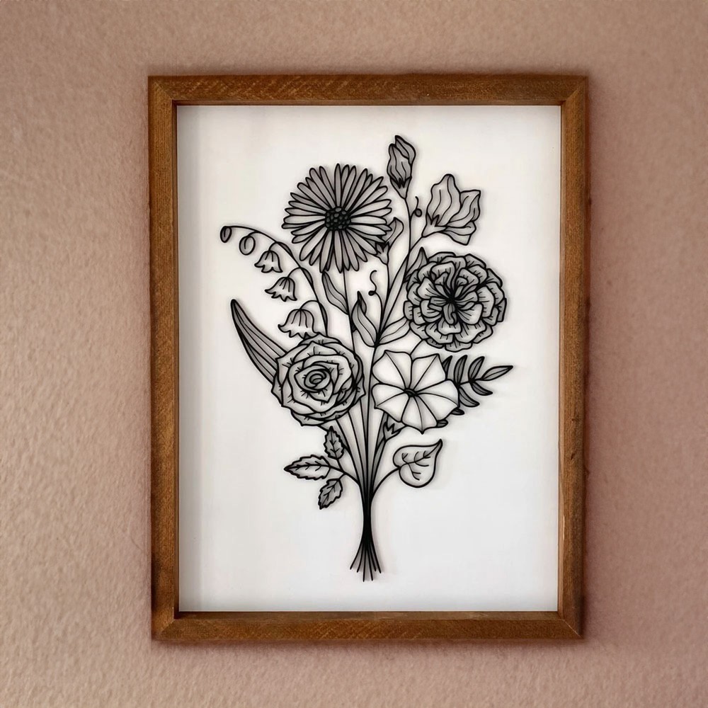 Bouquet mural 3D 