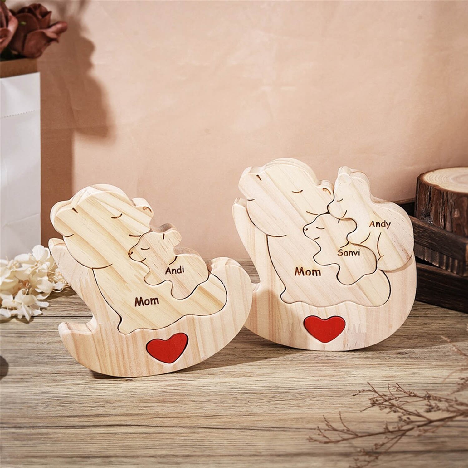 Wooden Rocking Chair Bear Puzzle 