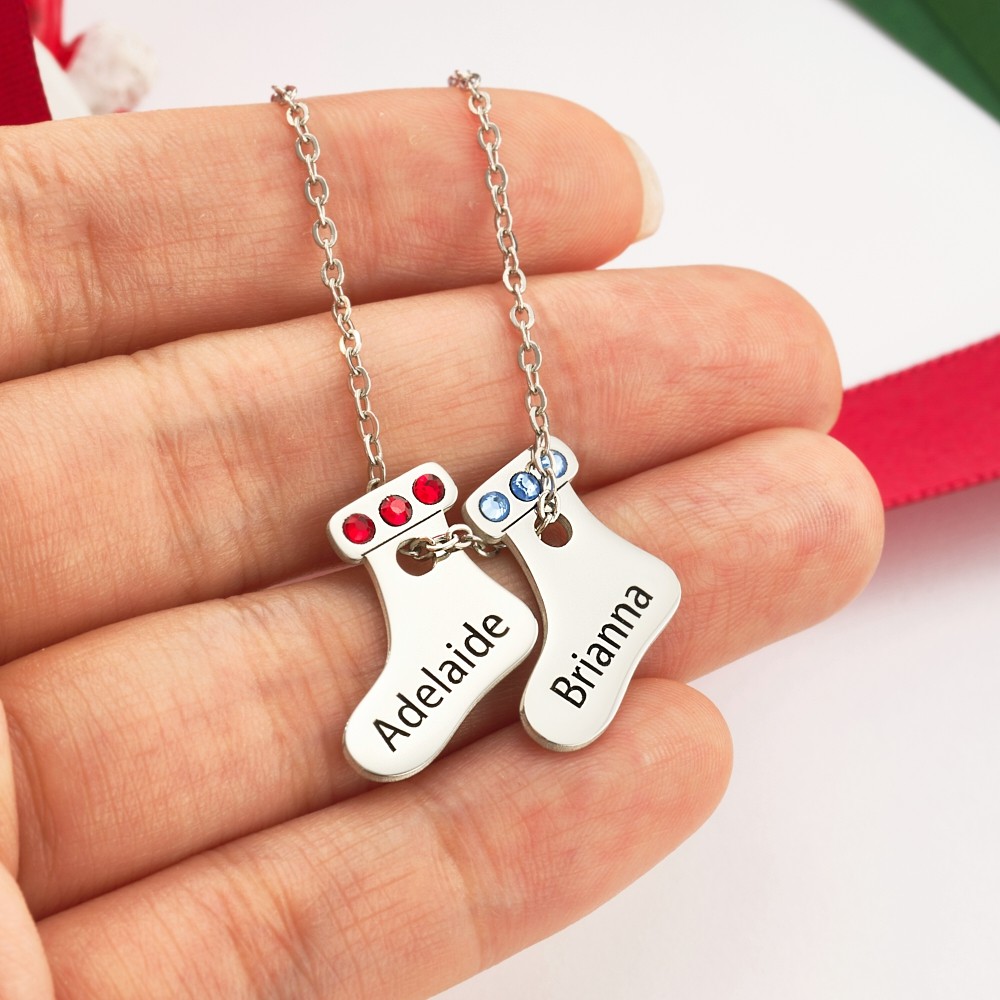 Christmas stocking necklace