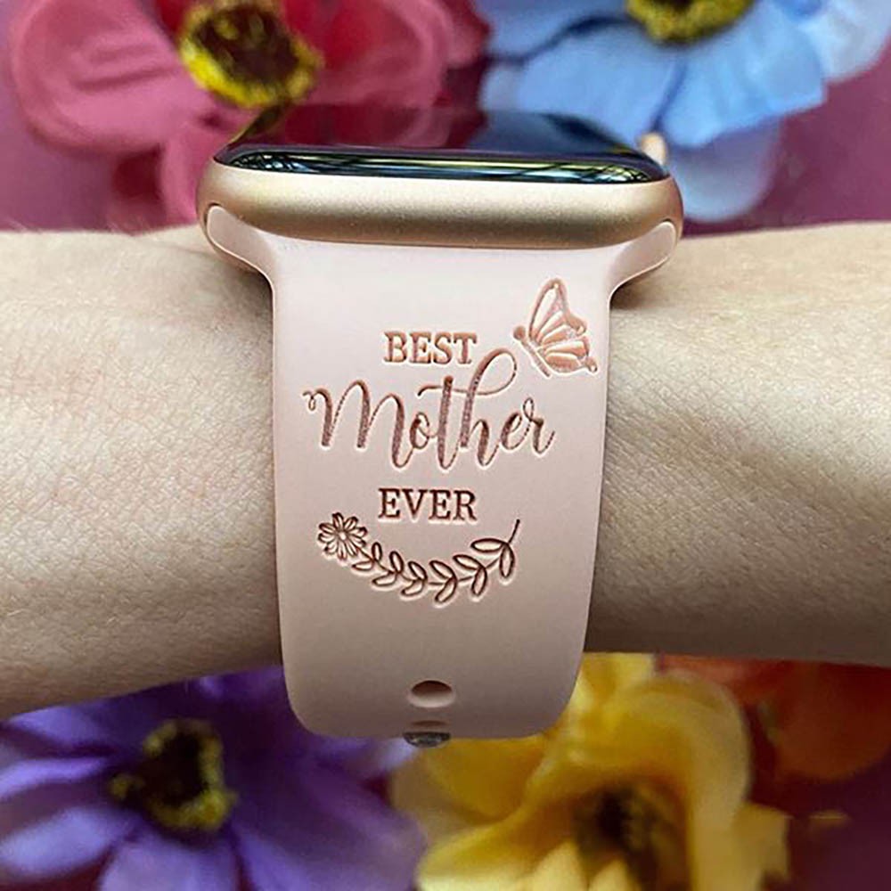 Best Mother Ever with Flower Band for Apple Watch/Fitbit/Galaxy