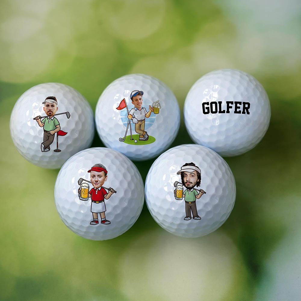 Custom Name & Photo Unique Golf Balls, Cartoon Golf Balls, Golf Gift, Gift for Golfer, Wedding Gift, Anniversary Gifts, Groomsmen Gift, Best Man Gift