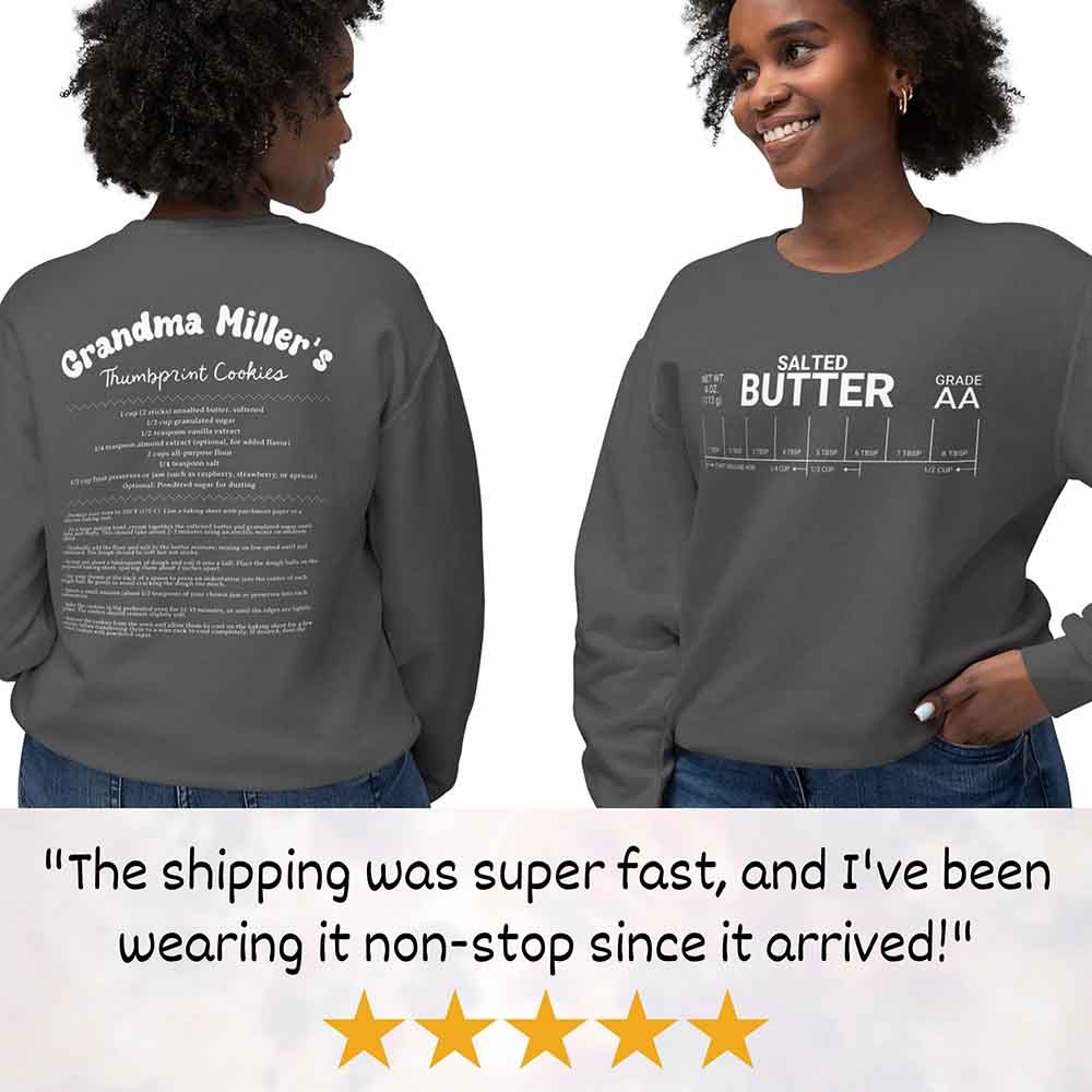 Personalized Name Salted Butter Sweatshirt, Custom Funny Baking T-Shirt, Family Recipe Mom Aesthetic Crewneck, Baker Foodie Gift, Comfort Colors