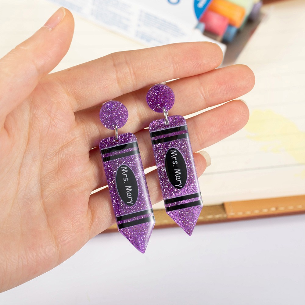 Teacher Name Earrings