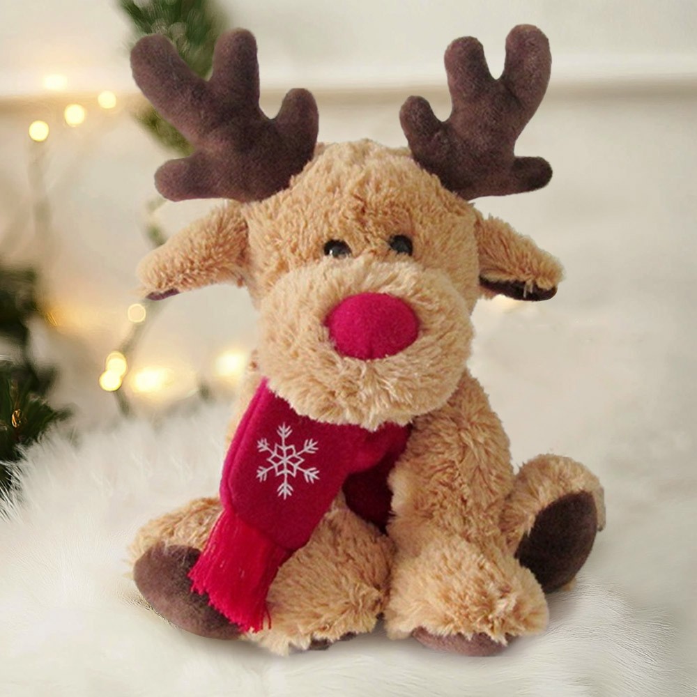 Custom Stuffed Elk Toy with Scarf