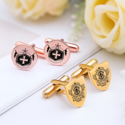 Personalized Family Crest Cufflinks Photo Cufflinks