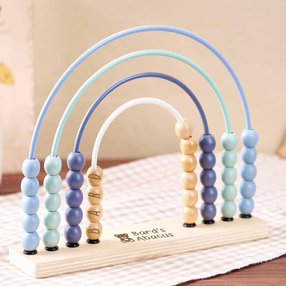 Personalized Baby Abacus Wooden Rainbow Abacus, Baby Shower Gifts, 1-3 Years Birthday Gifts, Wooden Nursery Decoration, Toddler Educational Toys
