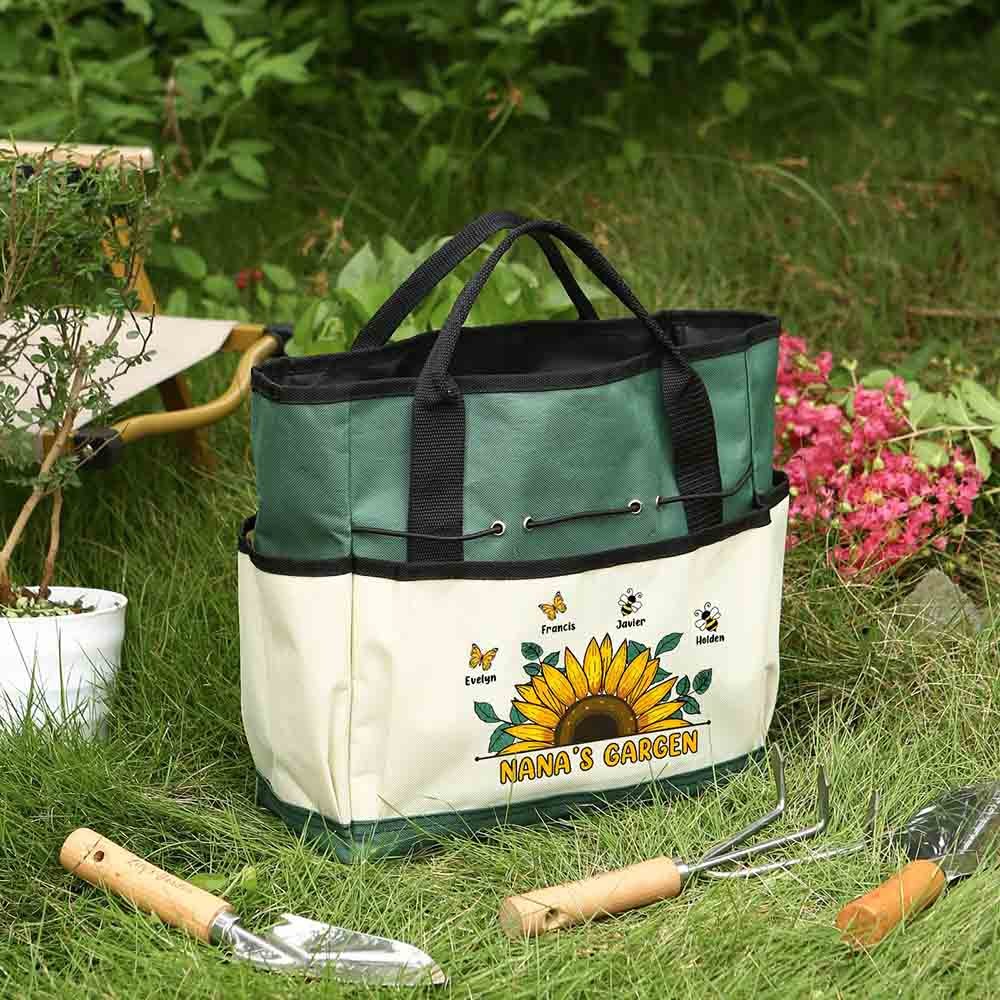Gardening Tool Bag, 2~6 Names Birth Flower, Garden Tote Bag, Plant Person Gift, Gift for Green Thumb, Gardening Gifts for Women, Gift for Grandma