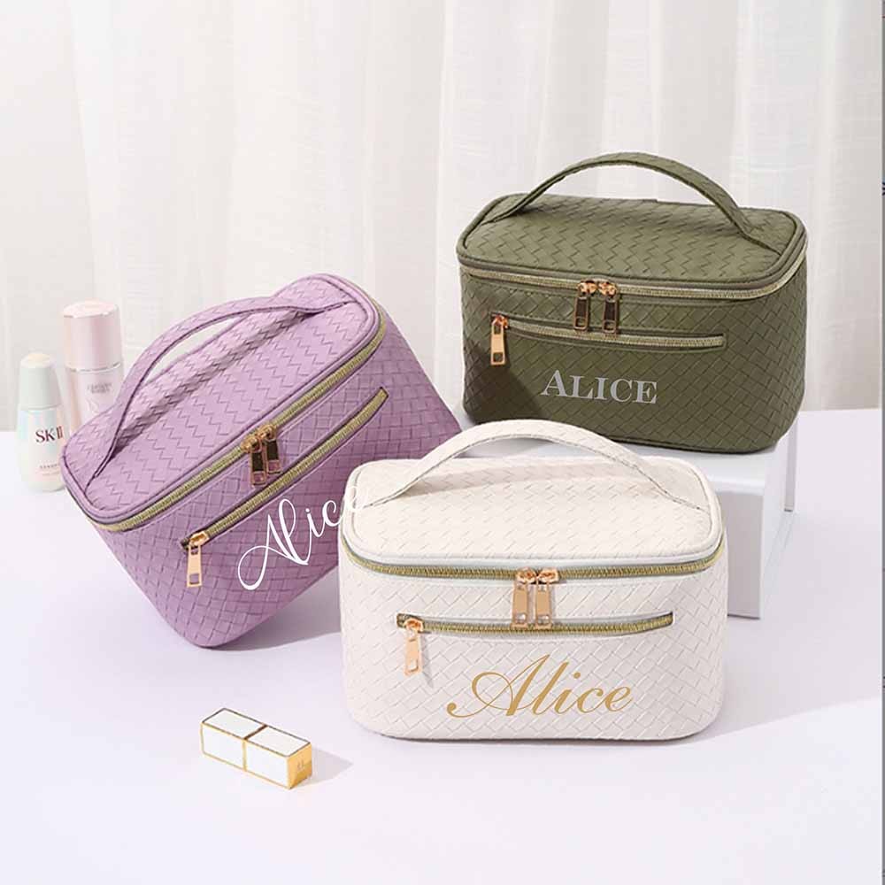 Personalized Makeup Bag for Bridesmaids, Monogrammed Bridal Gift, Travel Cosmetic Storage Bag for Weddings & Parties