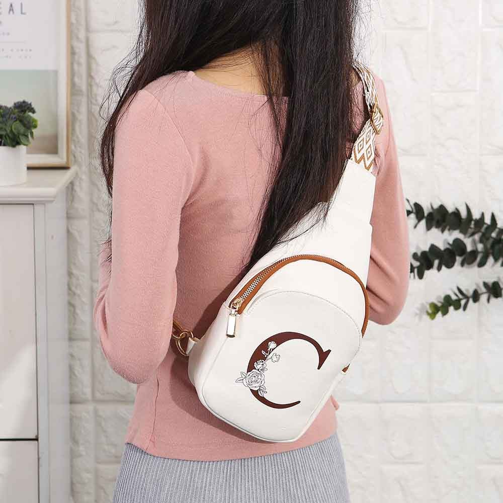 Personalized Leather Shoulder Bag for Women, Custom Letter Crossbody Bag, Vacation Essentials Leather Backpack, Travel Backpack, Trendy Sling Bag for Her