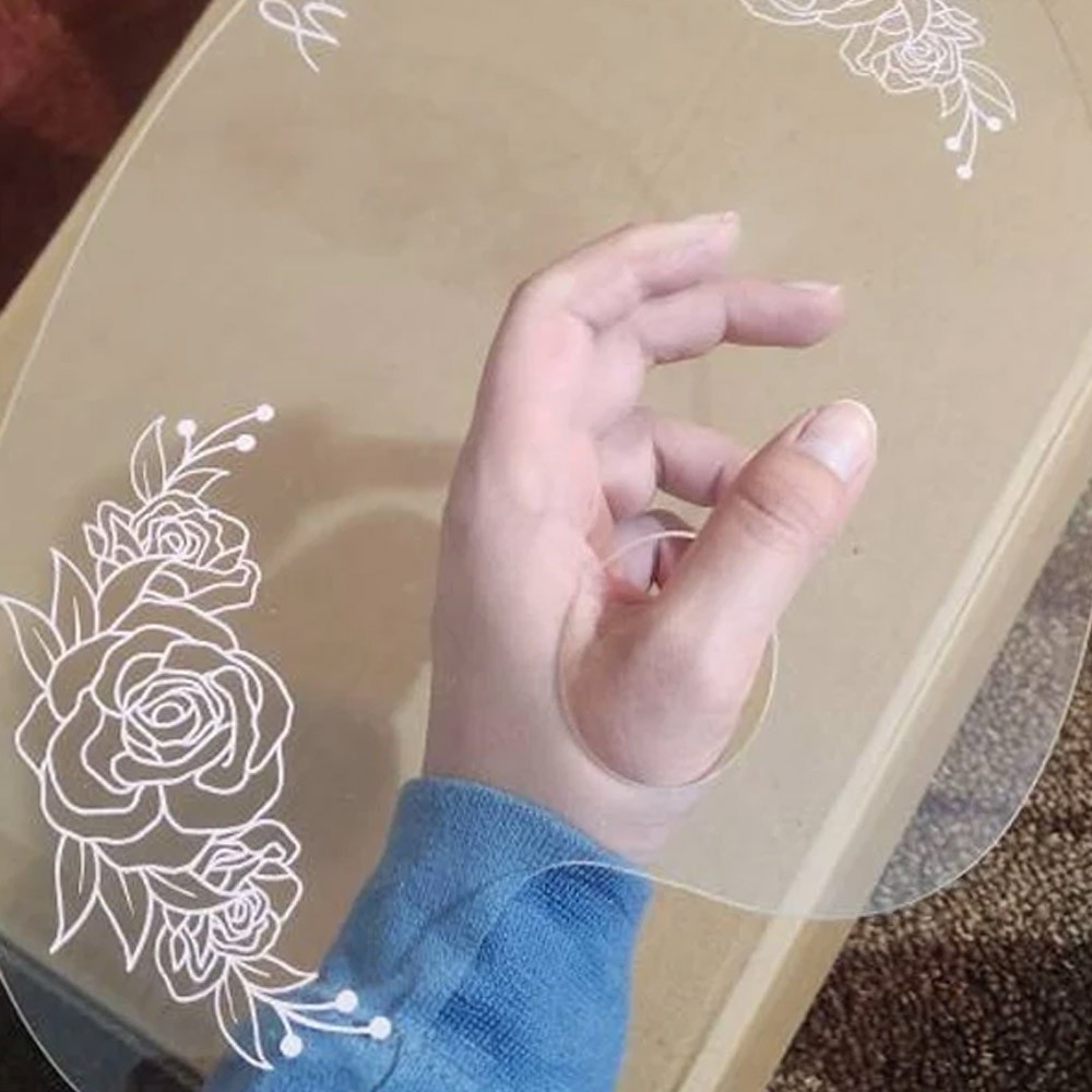 Custom Name Clear Acrylic Paint Palette, Flowers and Name/Words, Artist Gift