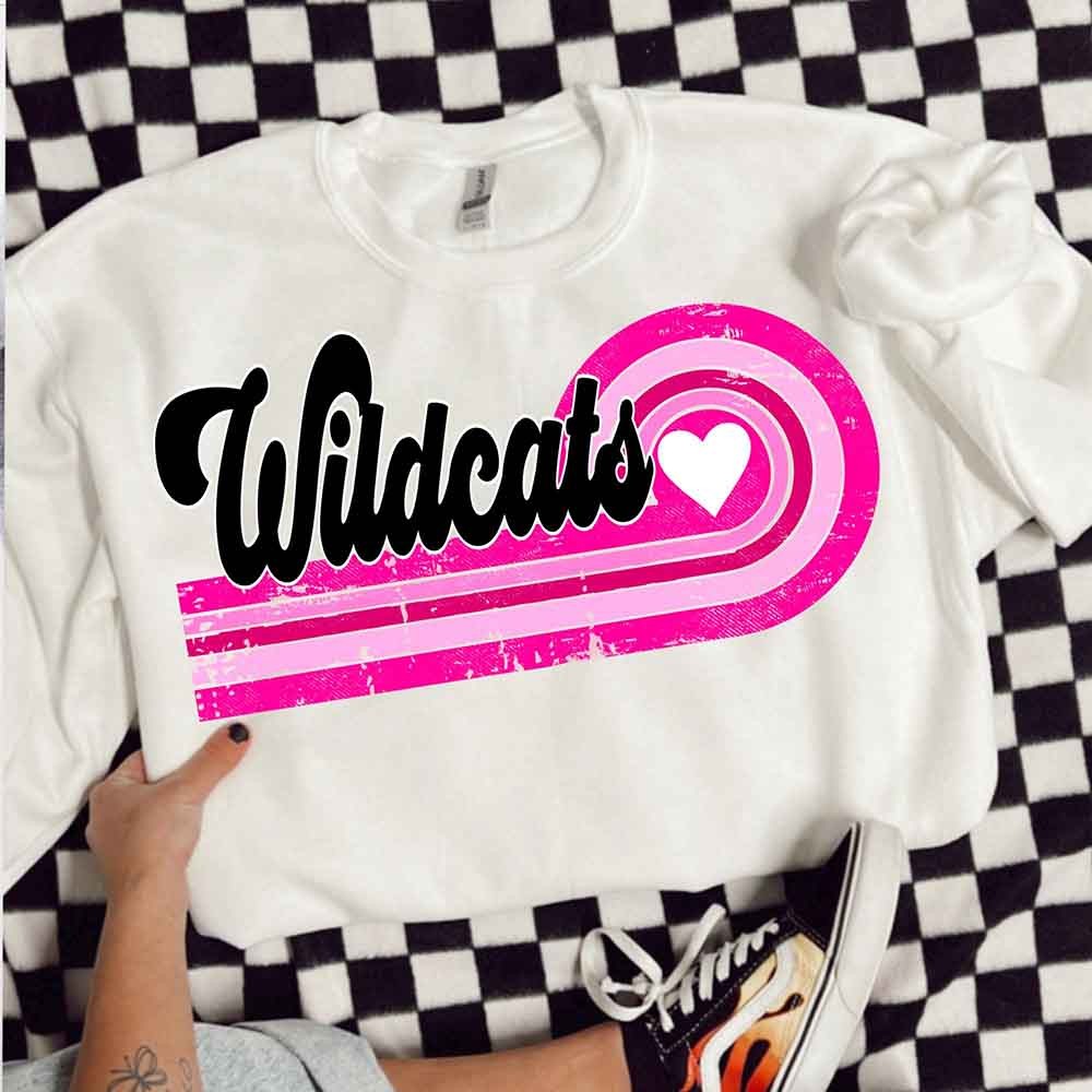 Personalized Name Retro Design Sweatshirt for High School Mascot, Custom Multicolor Sweatshirt, Valentine’s Day Gift, Gift for Her/Him