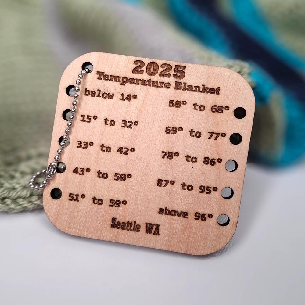 Custom City Name Temperature Blanket Chart, Wood Crochet Knitting Color Key, Color Card for Temperature Blanket, Celsius Fahrenheit Kelvin