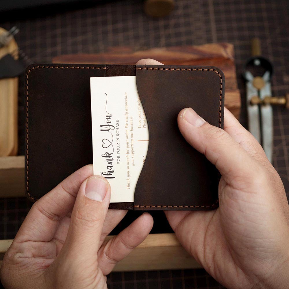 Minimal Business Card Holder Wallet Leather Business Card Case Christian Gift Pastor Gift Priest Gift Handmade Gifts