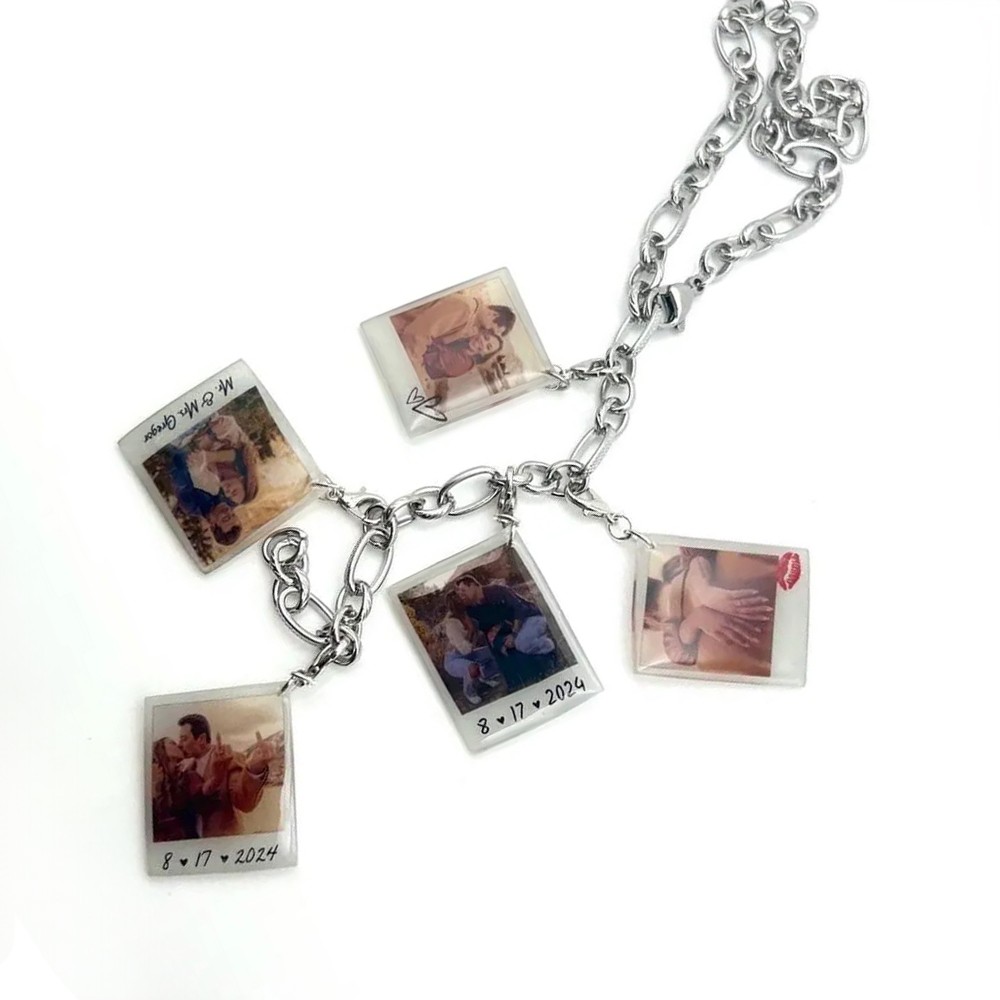 Custom Car Mirror Chain with 1-10 Photos