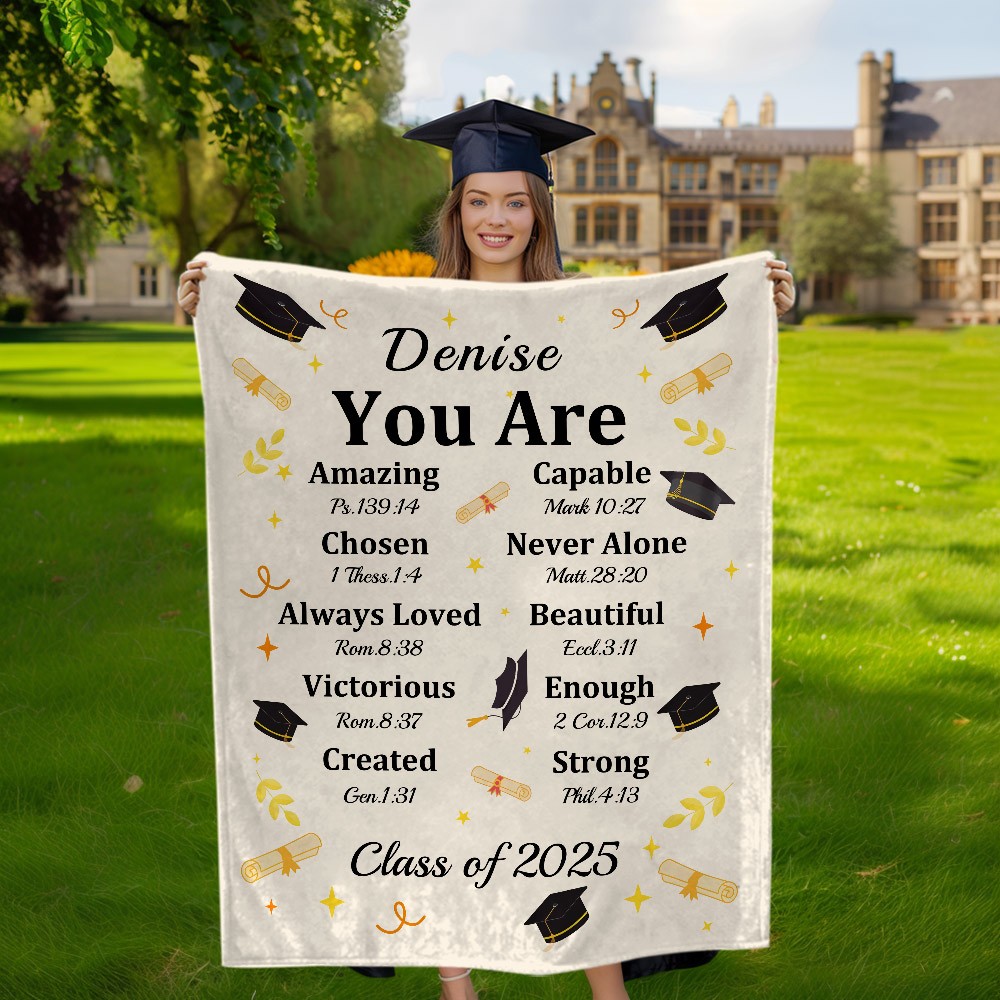 Graduation Blanket with Bible Chapter Names