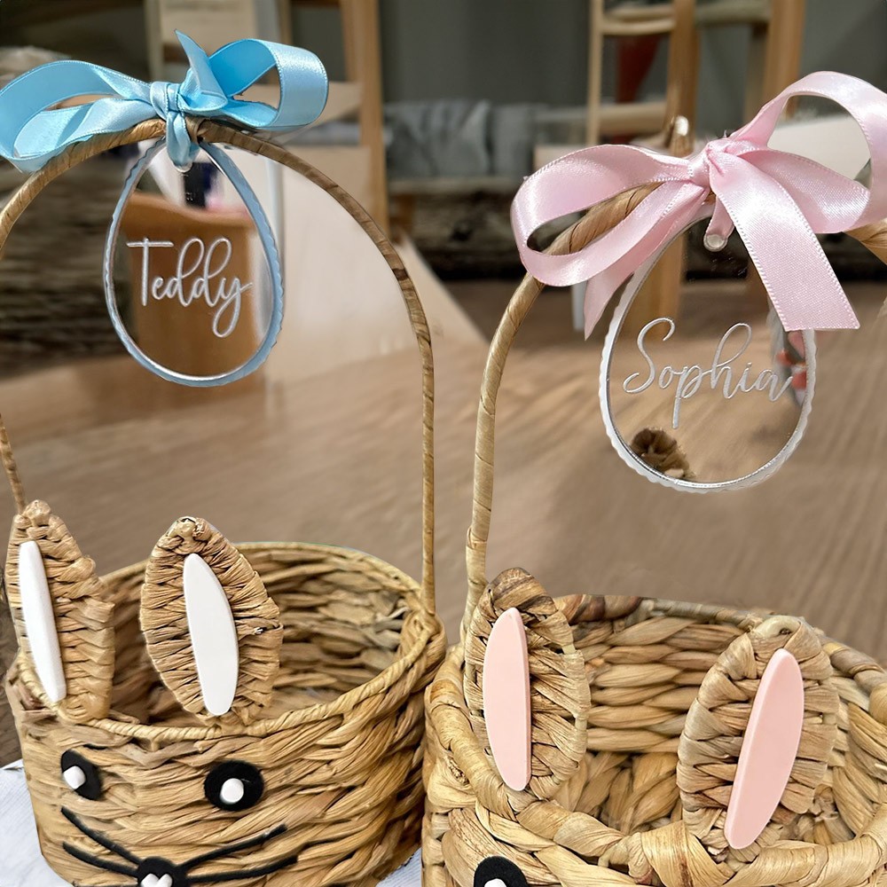 Basket Tags with Bow Ribbons