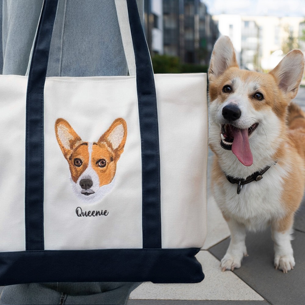 Custom Dog Cat Face Photo Handbag