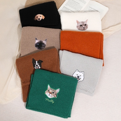 Scarf with Pet's Portrait and Name