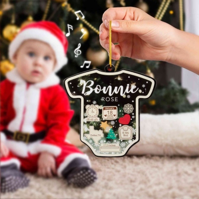 Personalized baby's first Christmas music player pendant, customized baby birth information, baby's first Christmas gift