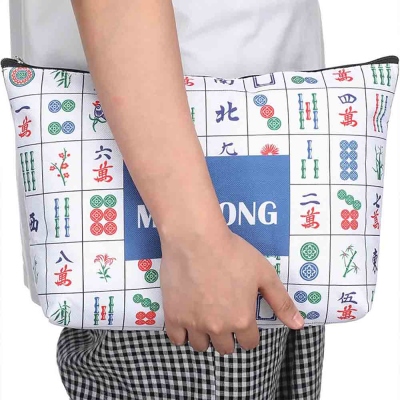 Personalized Canvas Mahjong Storage Bag, Customized Name Mahjong Bag, Retro Storage Bag, Gift for Mahjong Lovers