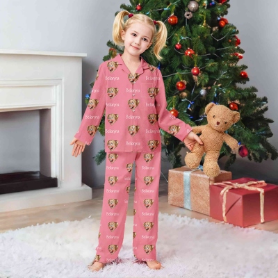 Personalized Family Exaggerated Portrait Pajamas, Funny Face Sleepwear with Multiple Colors, Unique Matching Set Based on Your Photo, Gift for Family