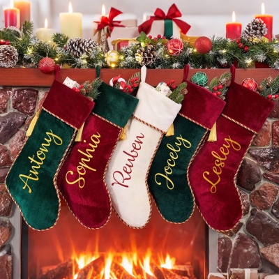 Personalized Name Family Christmas Stocking, Festival Fireplace Christmas Decor, Tree Hanging Ornament, Christmas Gift for Family/Kids