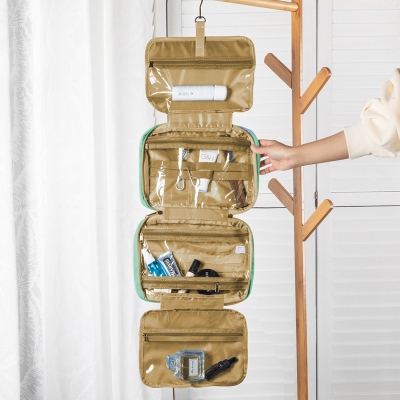 Personalized Names and Birth Flower Cosmetic Travel Bag, Foldable Make Up Organizer, Makeup Bag, Hanging Toiletry Bag for Women, Weekender Bag