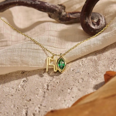 Personligt halsband med initialer och födelsesten, eleganta bokstavssmycken för kvinnor, alla hjärtans dag/årsdag/födelsedagspresent till henne/mamma/par