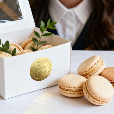 (Set of 12pcs)Personalized Name Class of 2026 Embossed Stickers, Gold Foil Graduation Seal Labels, Party Favors, Gift of Graduates/Students/Classmates