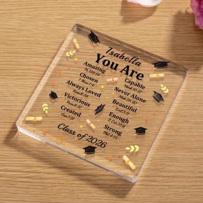 Graduation Acrylic Plaque with Bible Chapter Names